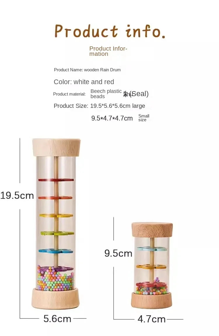 Wooden Rain Sound Pipe Toy for Early Educational Play