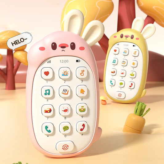 Baby Rabbit Puzzle Mobile Phone Toy - Chewable Music Fun
