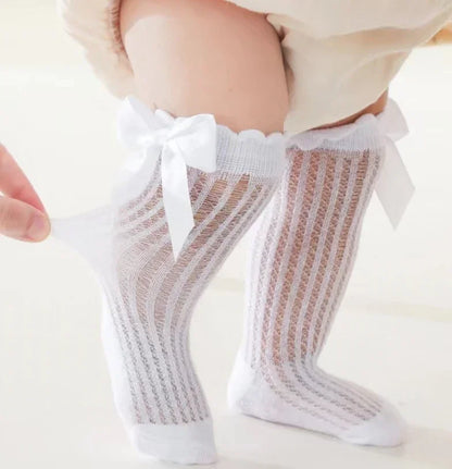 Red Bow Tie Knee High Socks for Infants and Toddlers