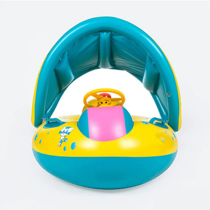 Inflatable Baby Seat with Sunshade for Pool Fun