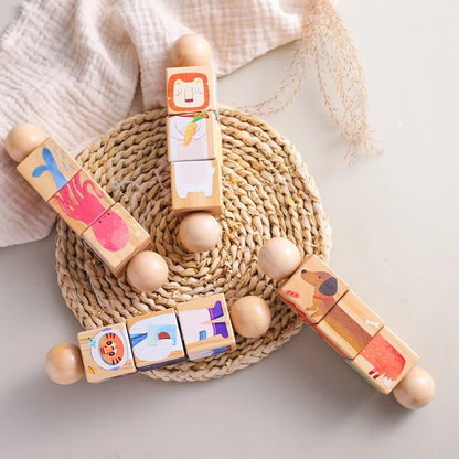 Wooden Montessori Musical Rattle Hand Bell for Babies