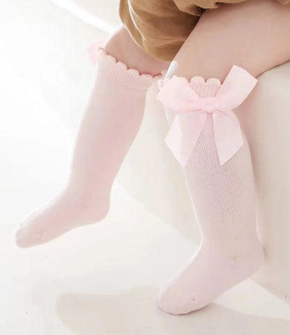 Red Bow Tie Knee High Socks for Infants and Toddlers