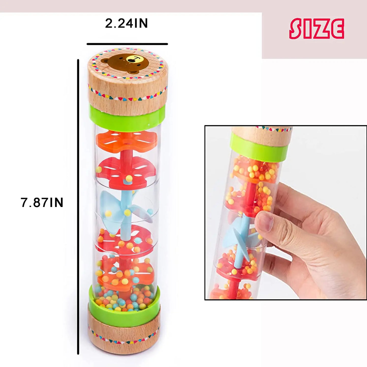 Montessori Rain Stick Rattle for Sensory Play and Music