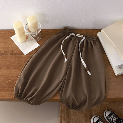 Kids Summer Jogger Pants for Boys and Girls, Solid Colors