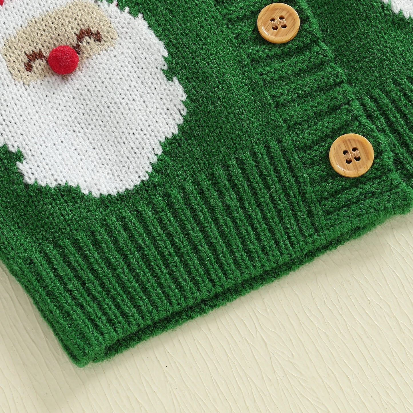 Kids' Christmas Cardigan Sweater with Santa & Tree Designs