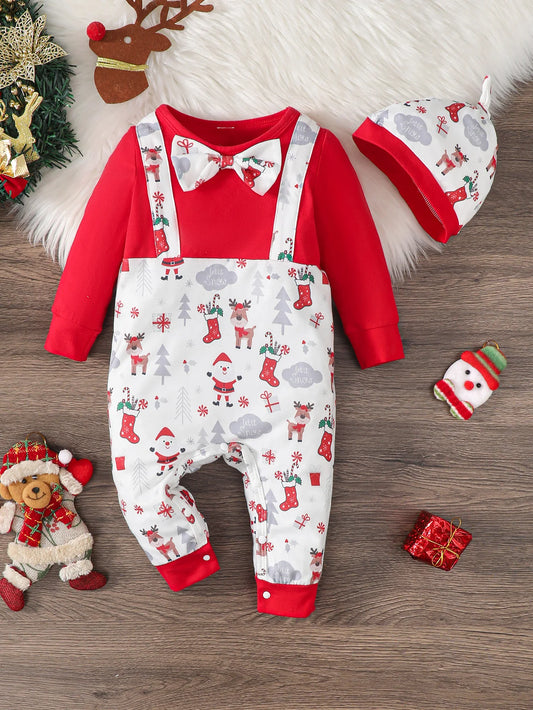 Santa Claus Bodysuit & Hat Set for Baby Boys 0-24 Months
