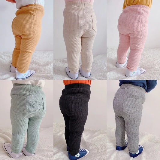 Cotton High Waist Leggings for Baby Girls and Boys