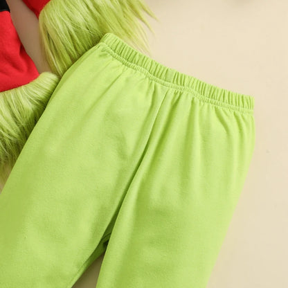 Kids Christmas Plush Top and Pants Set for Boys and Girls