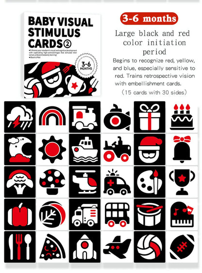 High Contrast Montessori Vision Cards for Babies 0-12 Months