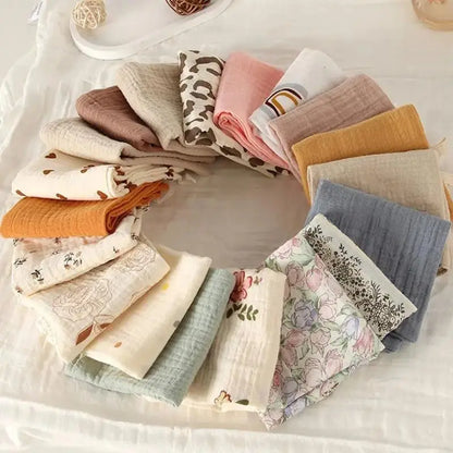 5-Pack Baby Cotton Burp Cloths and Wipes for Newborns