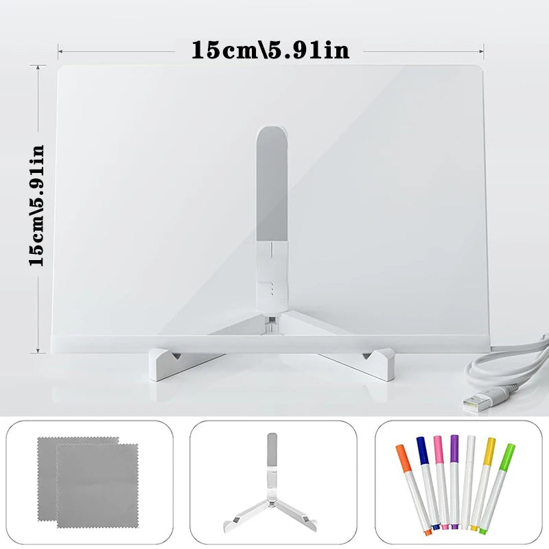 LED Light-Up Blackboard Drawing Board for Kids