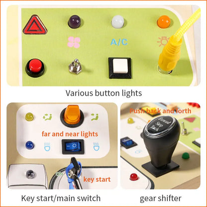 Montessori Busy Board for Children with LED Light Activities
