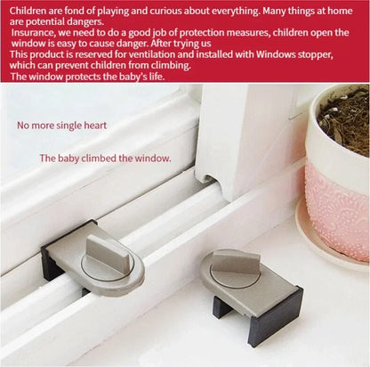 Child Safety Window Lock - Adjustable Security Latch