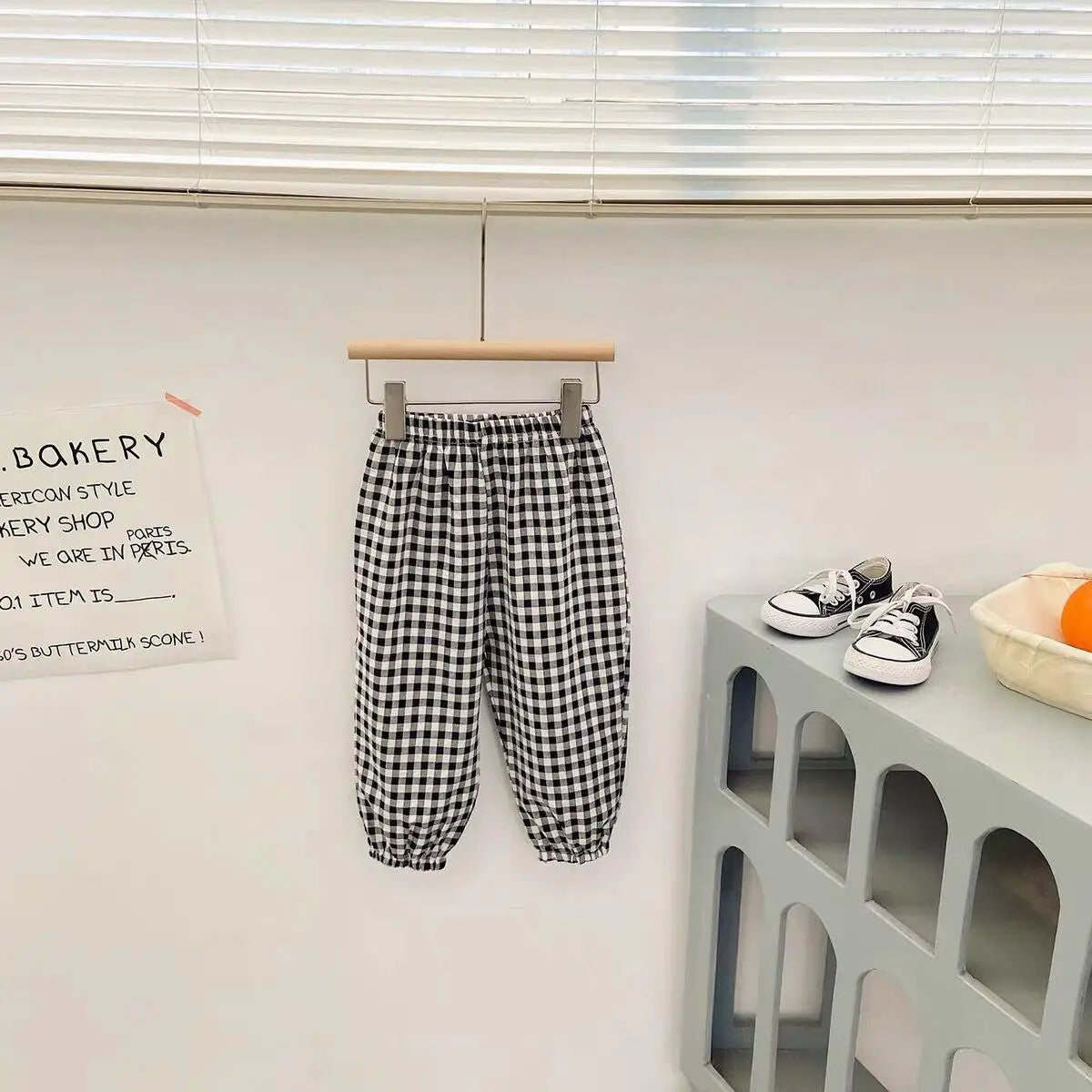Plaid Mosquito-Proof Pants for Baby Girls - Lightweight Casual Trousers