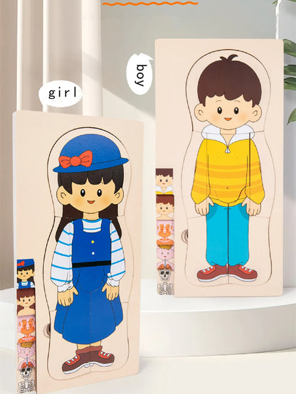 Wooden Human Body Puzzle for Kids - Educational Learning Toy