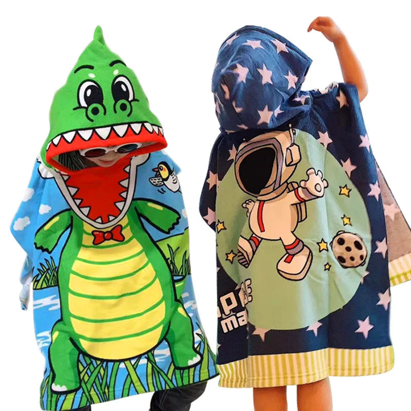 Dinosaur Hooded Bathrobe for Kids and Infants