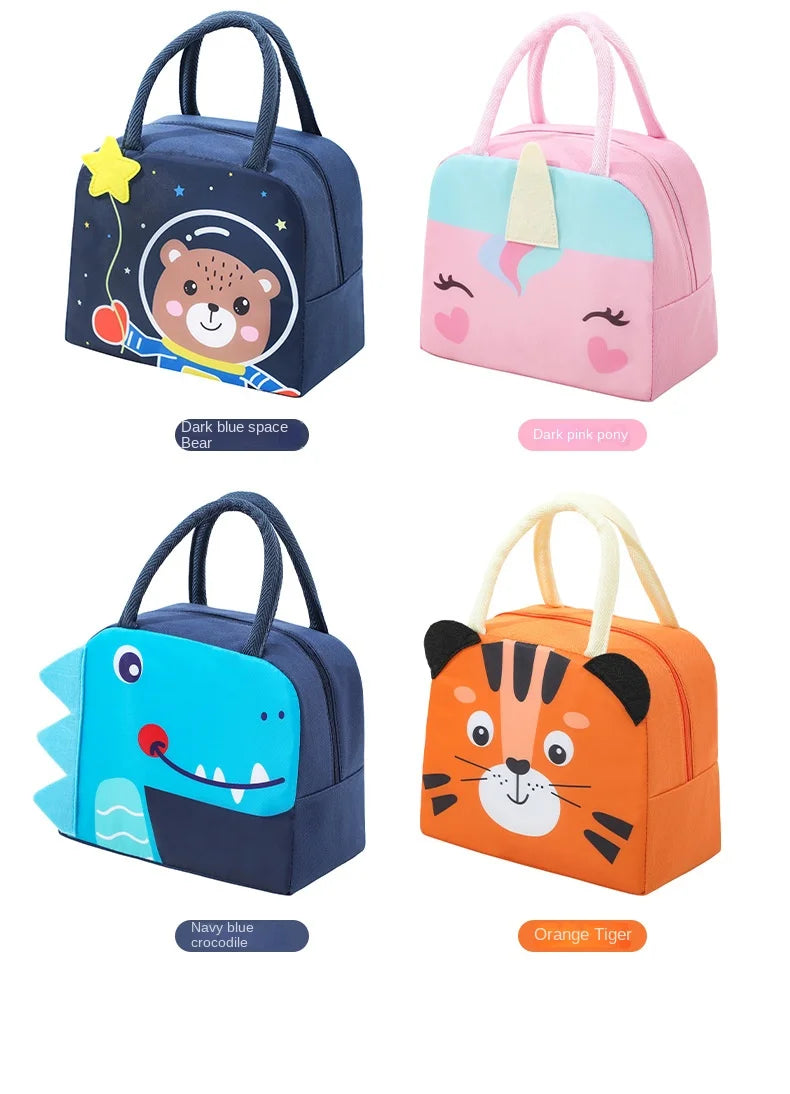 Cartoon Kinder Lunch Bag Wärmedämmung Aluminiumfolie Hochwertiges wasserdichtes Oxford-Gewebe Tragbare Lunch Bags Tote Neu