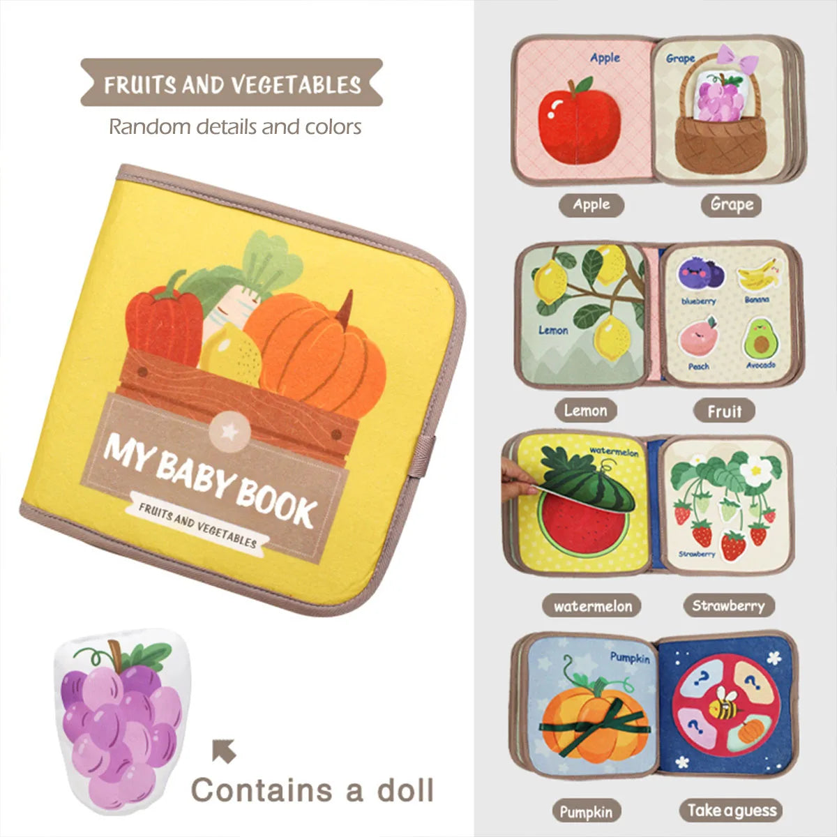 Montessori Busy Book for Toddlers - Animal Puzzle and Sensory Toy