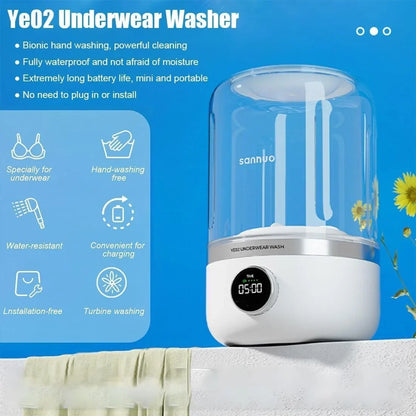 Portable Mini Washing Machine for Underwear and Socks