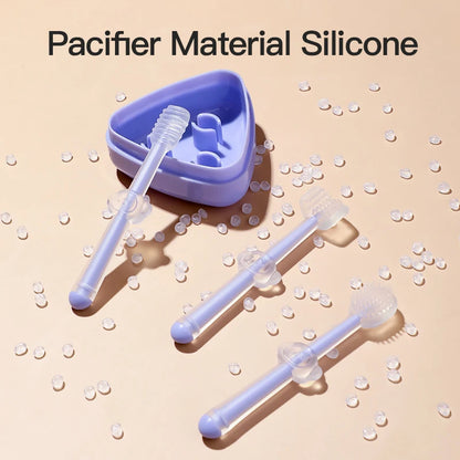 Silicone Baby Toothbrush and Tongue Cleaner with Storage Box