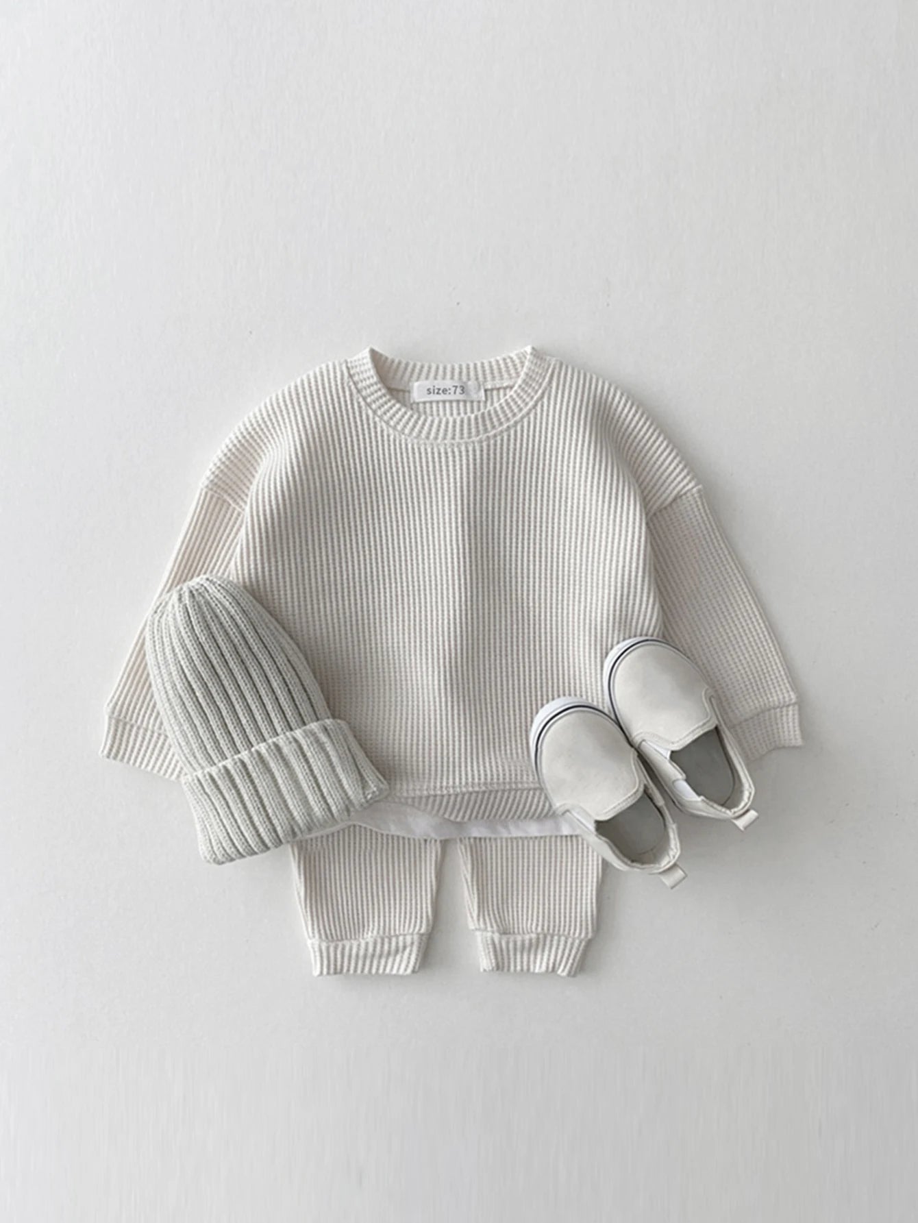 Toddler Boys' Waffle Cotton Sweatshirt and Pants Set