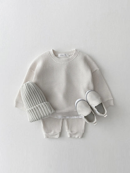 Toddler Boys' Waffle Cotton Sweatshirt and Pants Set
