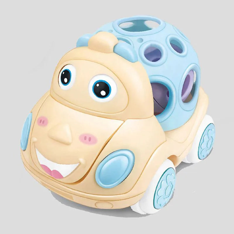 Soft Rubber Push and Go Cars for Infants 6-12 Months