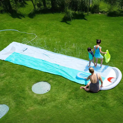 Outdoor Whale Water Slide for Two Kids with Spray Features