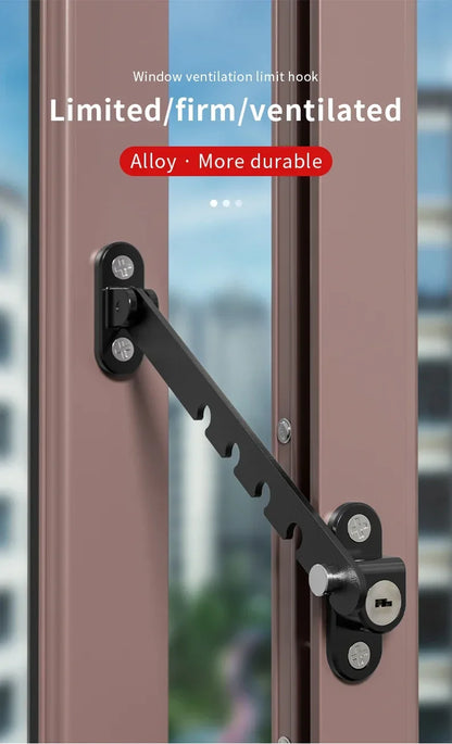 Adjustable Window Lock for Child Safety and Fall Prevention