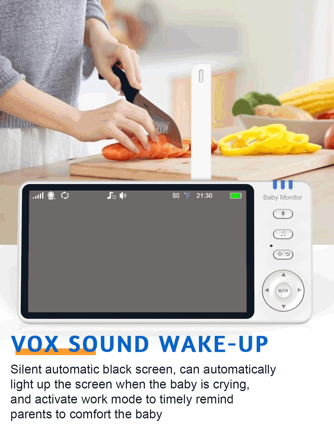 5" Wireless Video Baby Monitor with Night Vision & Two-Way Audio