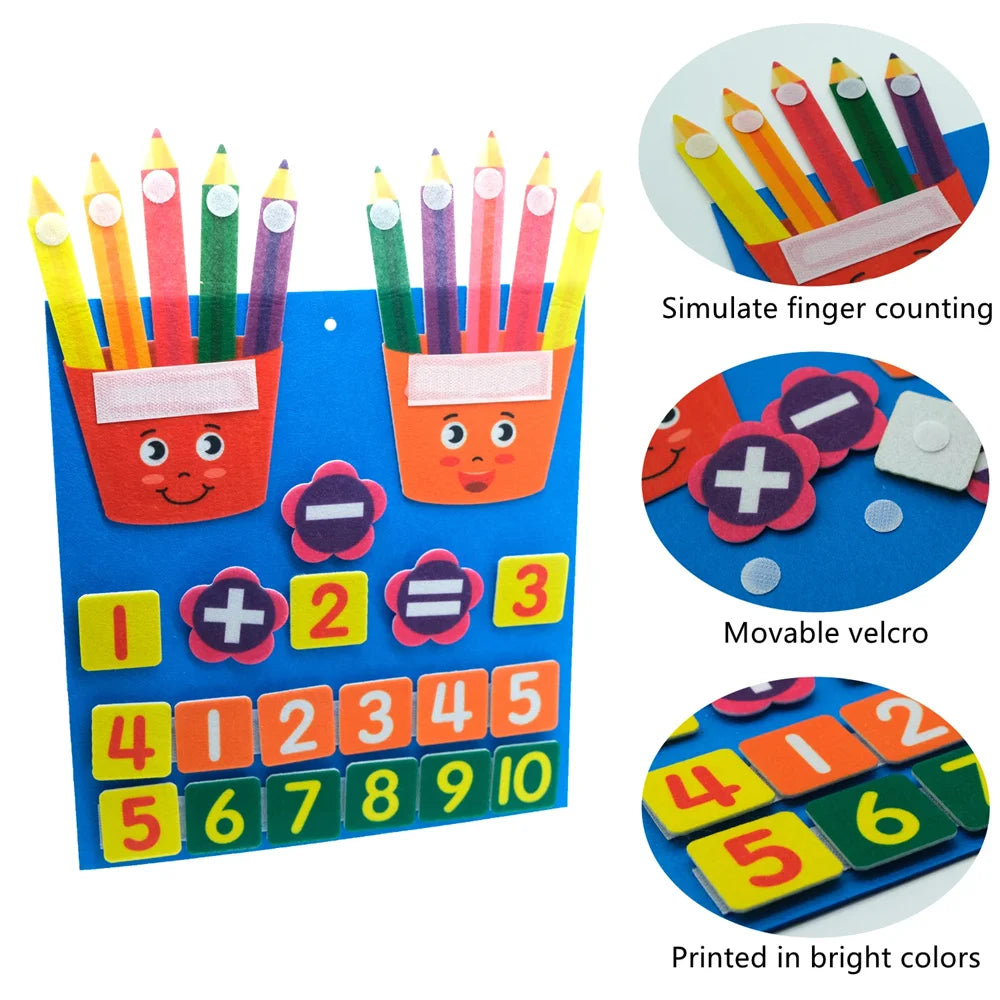 Educational Felt Learning Board for Kids - Math Skills Toy