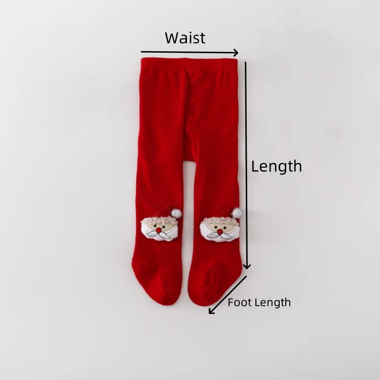Red Cotton Christmas Tights for Infants and Toddlers