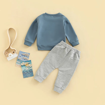 Toddler Letter Print Long Sleeve Top and Pants Set