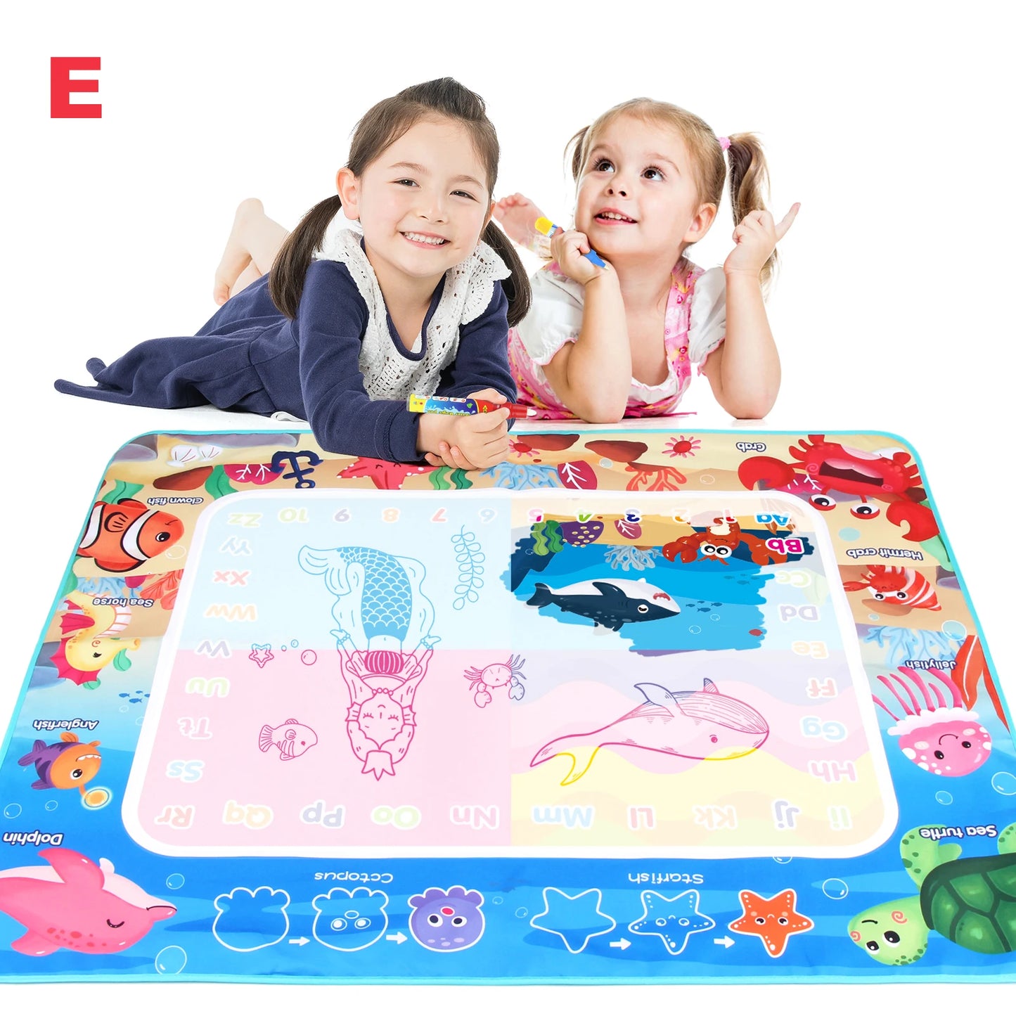Water Drawing Mat for Kids with Reusable Magic Pens