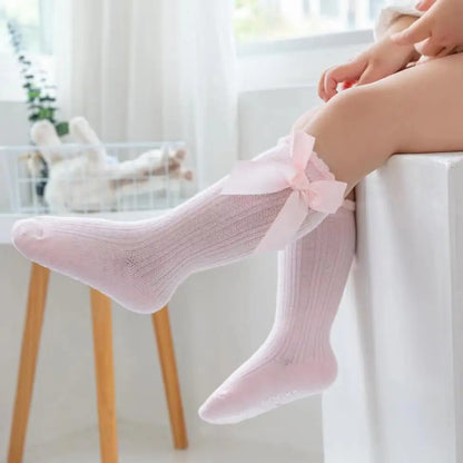 Red Bow Tie Knee High Socks for Infants and Toddlers