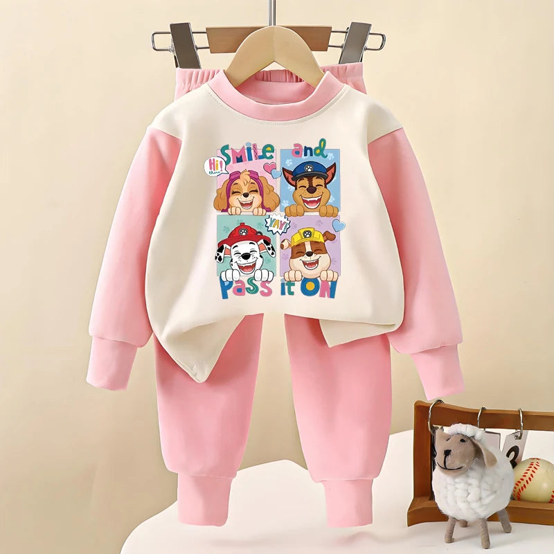 Kids Autumn Long Sleeve Pajamas Set for Boys and Girls
