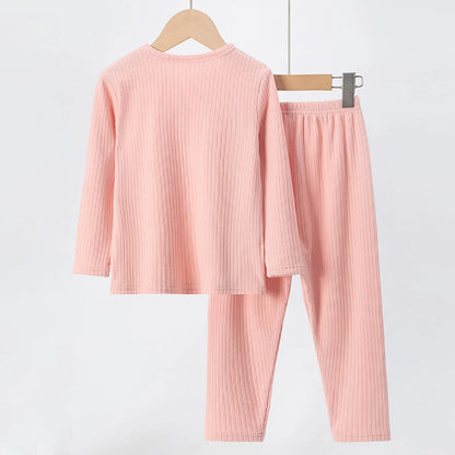 Children's 2-Piece Thermal Underwear Set for Fall/Winter