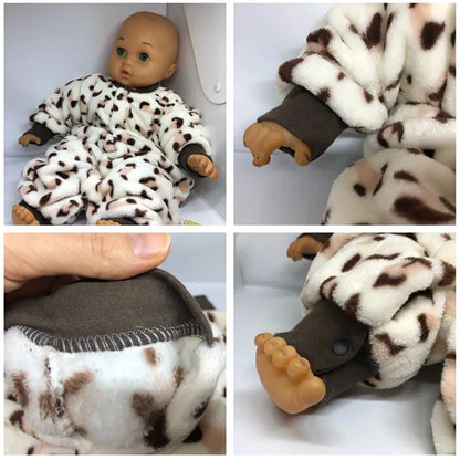 Soft Flannel Infant Jacket and Jumpsuit for Newborns 0-18 Months
