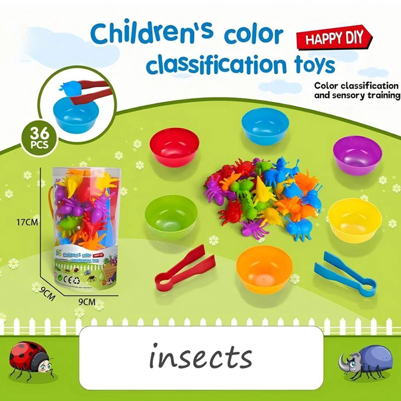 Regnbue tællebjørne farve sortering matematik legetøj til børn
