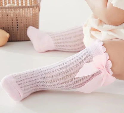 Red Bow Tie Knee High Socks for Infants and Toddlers