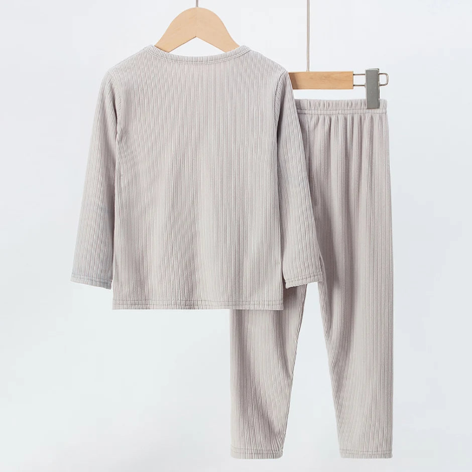 Children's 2-Piece Thermal Underwear Set for Fall/Winter
