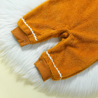 Christmas Fuzzy Hooded Jumpsuit for Infants 0-24M