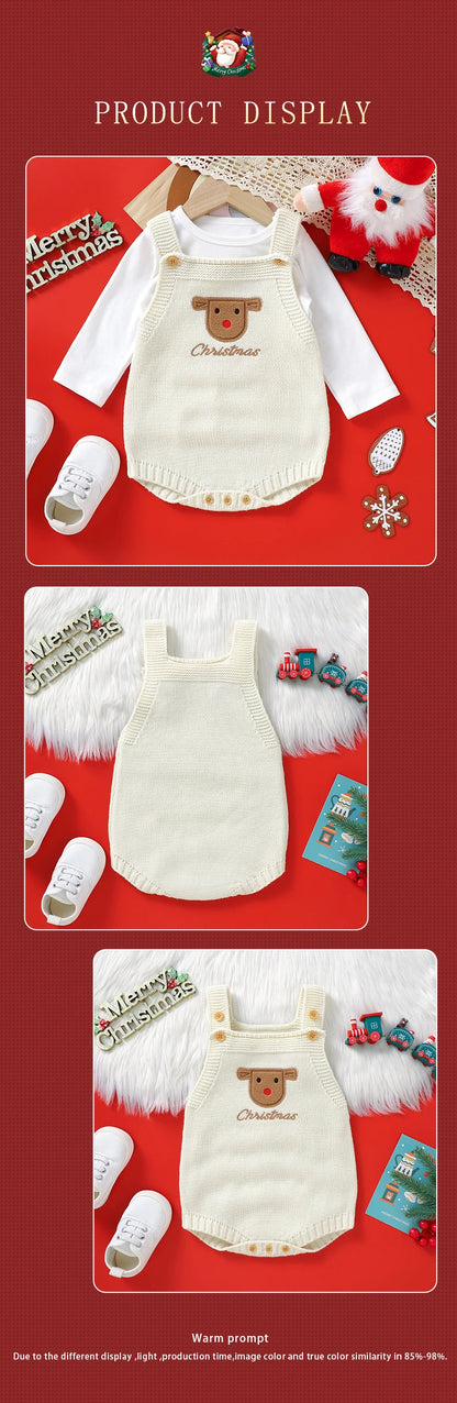 Sleeveless Knitted Baby Bodysuit for Newborns 0-18m