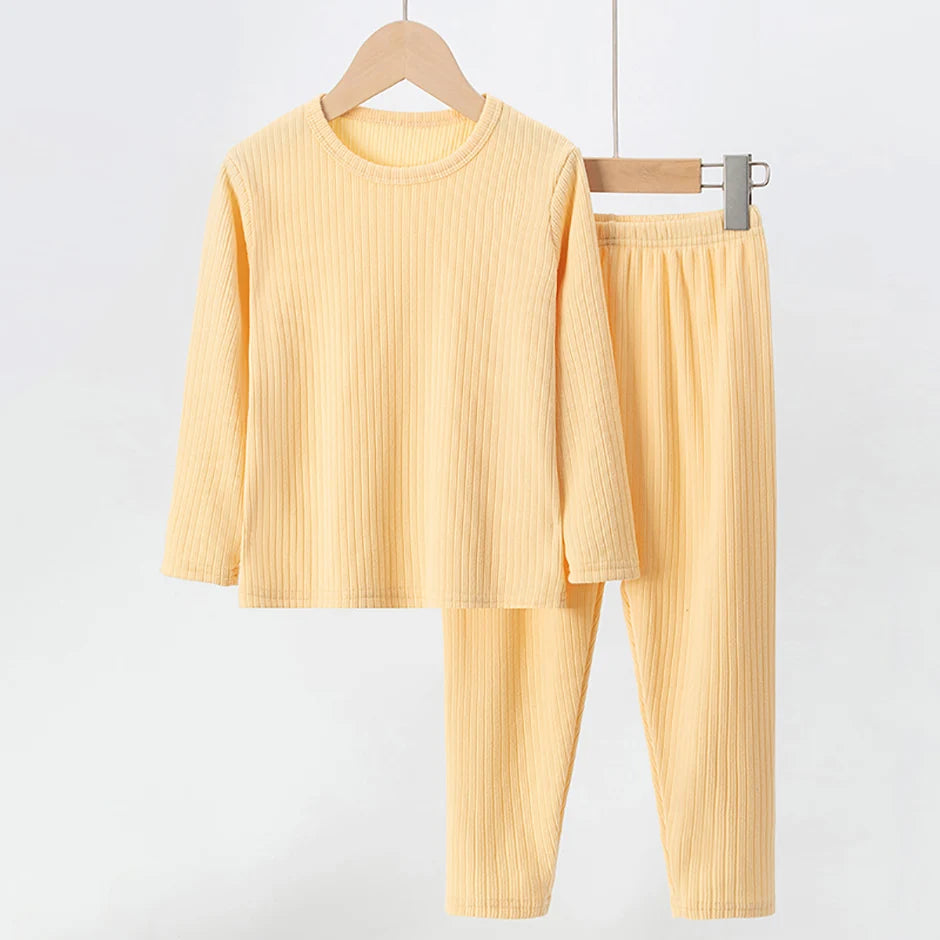 Children's 2-Piece Thermal Underwear Set for Fall/Winter