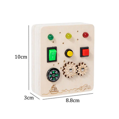 Montessori Busy Board for Children with LED Light Activities
