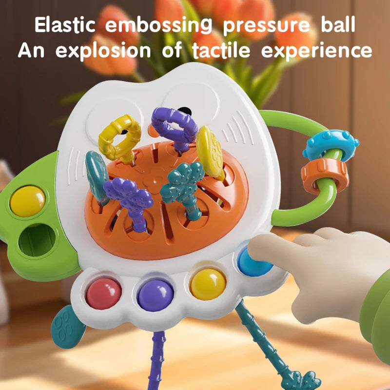 Owl Pull String Sensory Toy for Baby Grasp Training 10+ Months