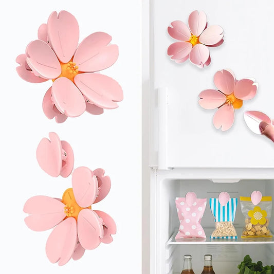 Sakura Flower Magnetic Bag Clips - 15 Reusable Food Sealers