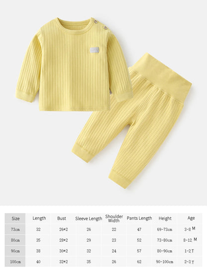 Thermal Pajama Set for Baby Boys and Girls in Candy Colors