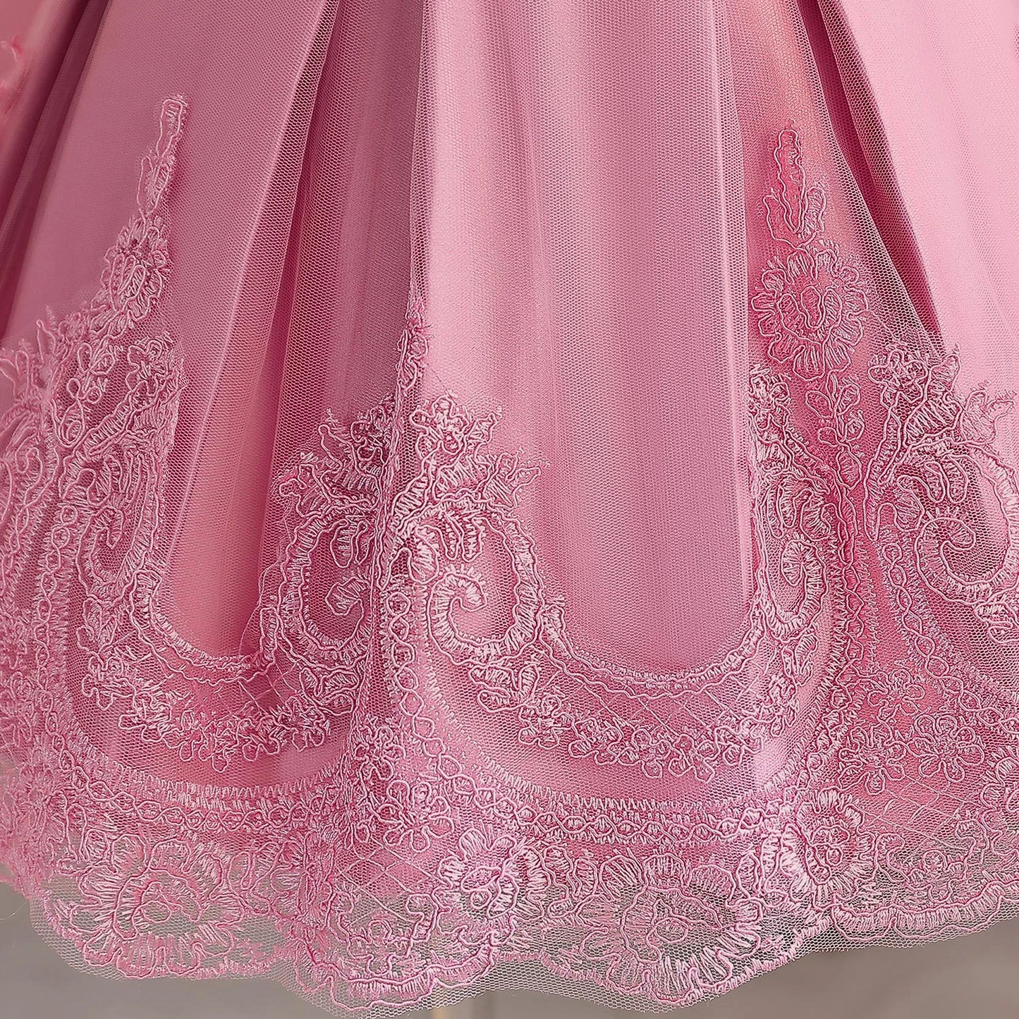 Floral Embroidery Lace Baby Dress for Girls 0-5T