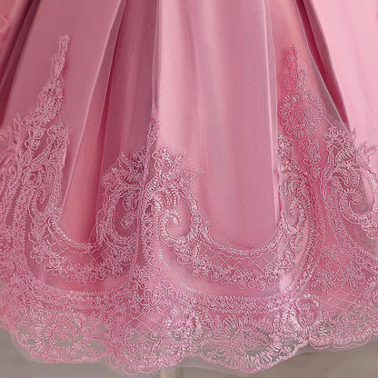 Floral Embroidery Lace Baby Dress for Girls 0-5T
